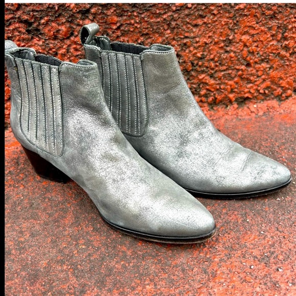 Modern Vice Genuine Leather Silver Boot Women’s Size 6 - Picture 3 of 5